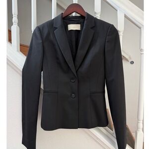 Hugo Boss Womens Black Two Button Tailored Blazer Jacket Professional Suit Coat